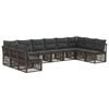vidaXL Gartensofa-set 10 stk. Grau Poly-Rattan