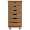 vidaXL Rollschrank mit Schubladen MOSS Honigbraun Massivholz Kiefer