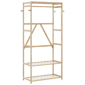 vidaXL Kleiderst&auml;nder mit Ablagen 80x40x175 cm Bambus