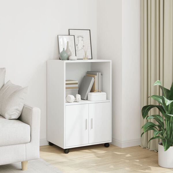 vidaXL Rollschrank Wei&szlig; 55x40x91 cm Holzwerkstoff