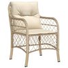 vidaXL 5-tlg. Garten-Essgruppe mit Kissen Beige Poly Rattan