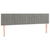 vidaXL Boxspringbett mit Matratze & LED Hellgrau 180x200 cm Samt