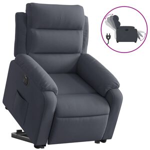 vidaXL Relaxsessel mit Aufstehhilfe Elektrisch Dunkelgrau Samt