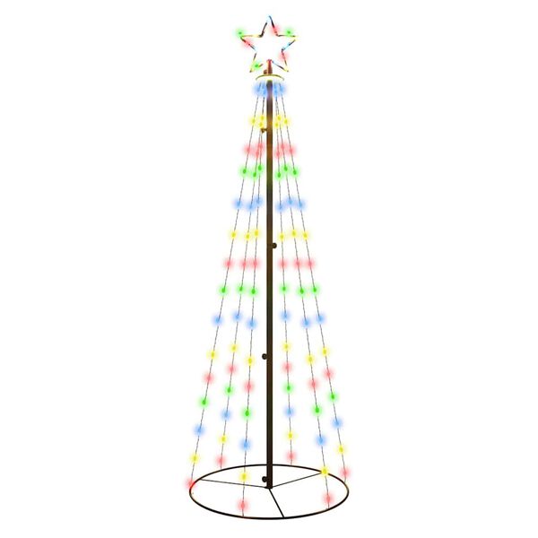 vidaXL LED-Weihnachtsbaum Kegelform Mehrfarbig 108 LEDs 70x180 cm