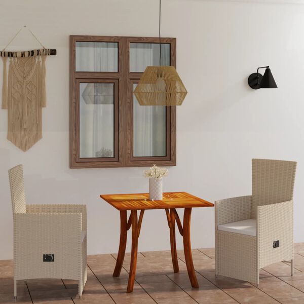 vidaXL 3-tlg. Garten-Essgruppe Beige