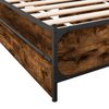 vidaXL Bettgestell mit Schubladen R&auml;uchereiche 75x190 cm Holzwerkstoff