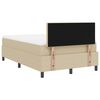 vidaXL LED Boxspringbett Hellgrau und Wei&szlig; 120 x 190 cm Cordstoff