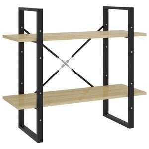 vidaXL B&uuml;cherregal 2 F&auml;cher Sonoma-Eiche 80x30x70 cm Holzwerkstoff