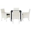 vidaXL Garten Essgruppe mit Kissen 5 pcs Wei&szlig; Poly-Rattan