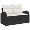 vidaXL Garten-Sofa-Set mit Kissen 8 pcs Schwarz Poly Rattan