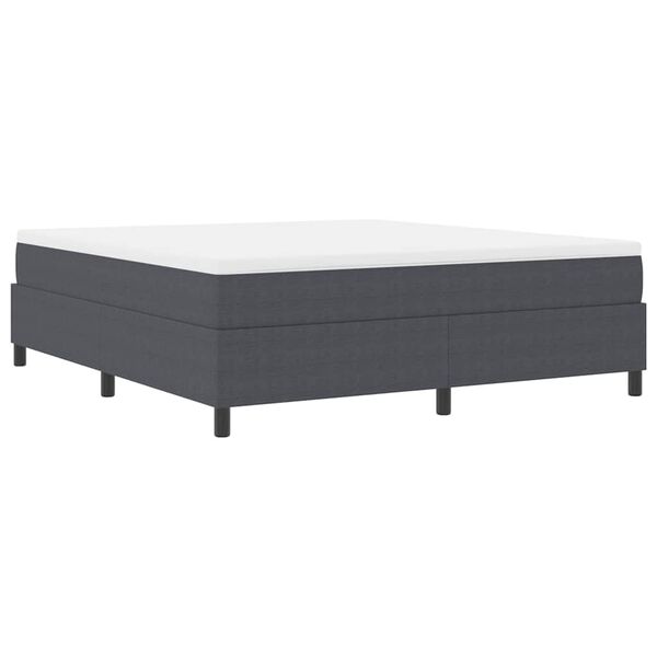 vidaXL Boxspringbett Dunkelgrau und Wei&szlig; 180 x 200 cm Cordstoff