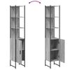 vidaXL Badschrank Grau Sonoma 33x33x185,5 cm Holzwerkstoff
