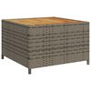 vidaXL Gartensofa in L-Form mit Tisch und Kissen Grau Poly Rattan