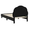 vidaXL Kinderbettgestell mit Kopfteil Schwarz 80 x 160 cm Samt