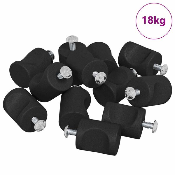 vidaXL Schrankkn&ouml;pfe 968 pcs Schwarz Eisen