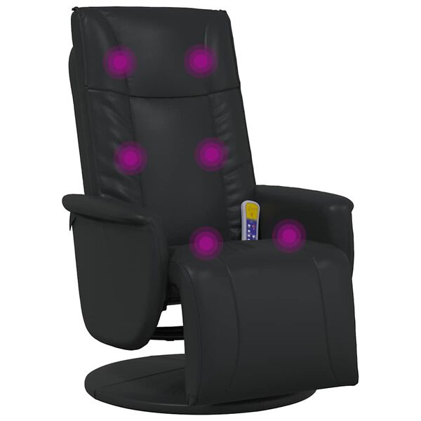 vidaXL Schwenkbarer Massagesessel Schwarz 71 x 90 x 105 cm Kunstleder