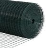 vidaXL Zaun mit Pfosten Gr&uuml;n 0,4 x 50 m Stahl und PVC