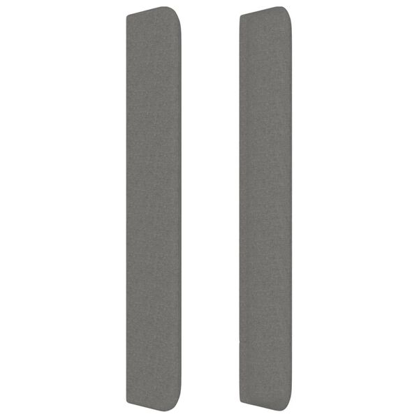 vidaXL Kopfteil mit Ohren Dunkelgrau 93x16x118/128 cm Stoff