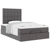 vidaXL Ottoman-Bett mit Matratze Grau 120x200 cm Kunstleder