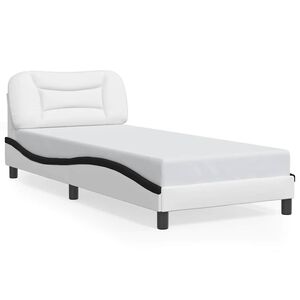 vidaXL Bettgestell ohne Matratze "Hvar" Wei&szlig; und Schwarz 80x200 cm