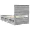vidaXL Bettrahmen Graues Sonoma 90 x 200 cm Massives Kiefernholz