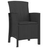 vidaXL 3-tlg. Garten-Lounge-Set mit Kissen PP Rattan Graphit