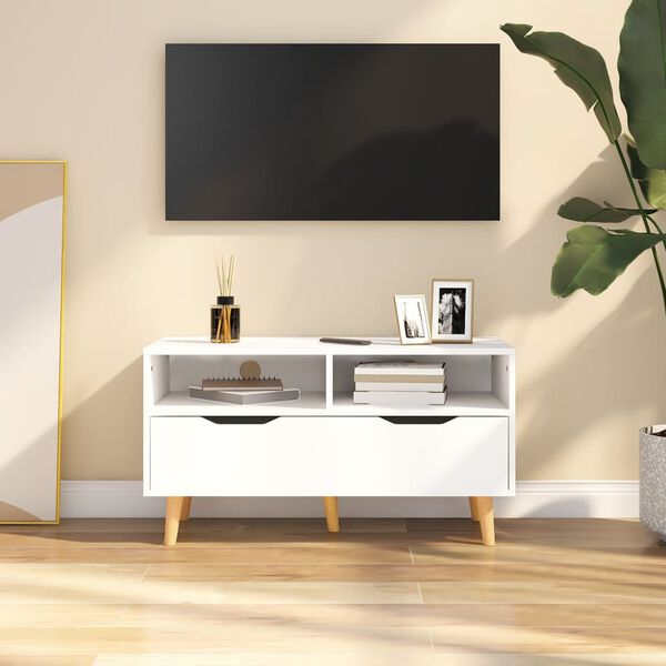 vidaXL TV-Schrank Wei&szlig; 90x40x48,5 cm Holzwerkstoff