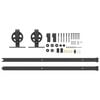 vidaXL Schiebet&uuml;rbeschlag-Set 200 cm Stahl Schwarz