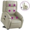vidaXL Massagesessel mit Aufstehhilfe Creme Kunstleder