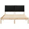 vidaXL Bettgestell Braun und Schwarz 160 x 200 cm Massivholz Kiefer