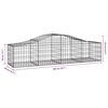 vidaXL Gabionen mit Hochbogen 15 Stk. 200x50x40/60 cm Verzinktes Eisen