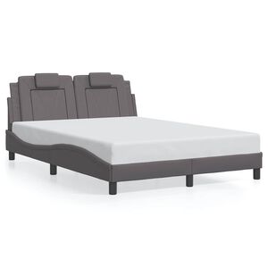 vidaXL Bettgestell "Viana" ohne Matratze Grau 140x190 cm Kunstleder
