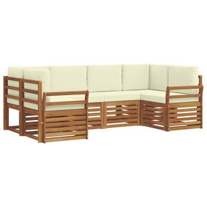 vidaXL Ecksofa Set mit Kissen 6 pcs Natur und Creme