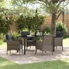 vidaXL Garten Essgruppe mit Kissen 5 pcs Grau Poly-Rattan