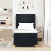 vidaXL Boxspringbett mit Matratze Dunkelgrau 90x190 cm Schwarz Stoff