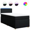 vidaXL Boxspringbett mit Matratze Schwarz 90x200 cm Stoff