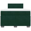 vidaXL Boxspringbett mit Matratze Dunkelgr&uuml;n 120x190 cm Samt