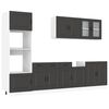 vidaXL 7-tlg. K&uuml;chenschrank-Set Kalmar Schwarz Holzwerkstoff