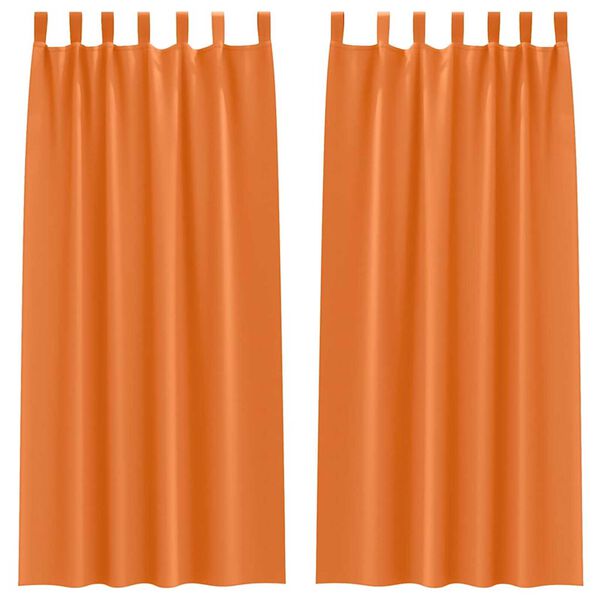 vidaXL Verdunkelungs-Vorh&auml;nge mit Ringen 2 pcs Helles Orange