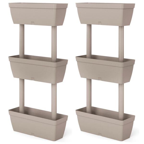 vidaXL Pflanzk&uuml;bel 6-tlg. 100 cm Taupe