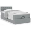 vidaXL Ottoman-Bett mit Matratze Hellgrau 100x200 cm Stoff