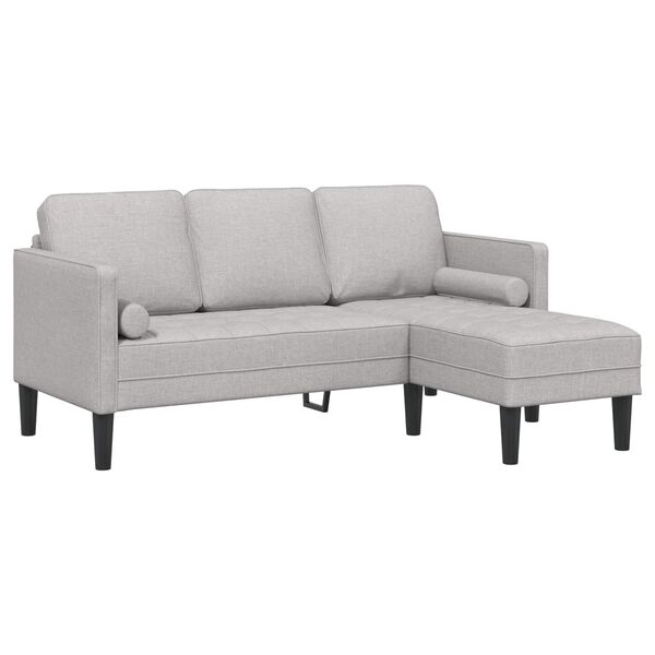vidaXL Sofa Set mit Kissen Wolkengrau 173 x 131 x 67 cm Polyester