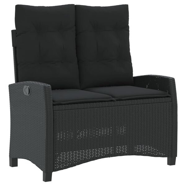 vidaXL 5-tlg. Garten-Essgruppe mit Kissen Schwarz Poly Rattan