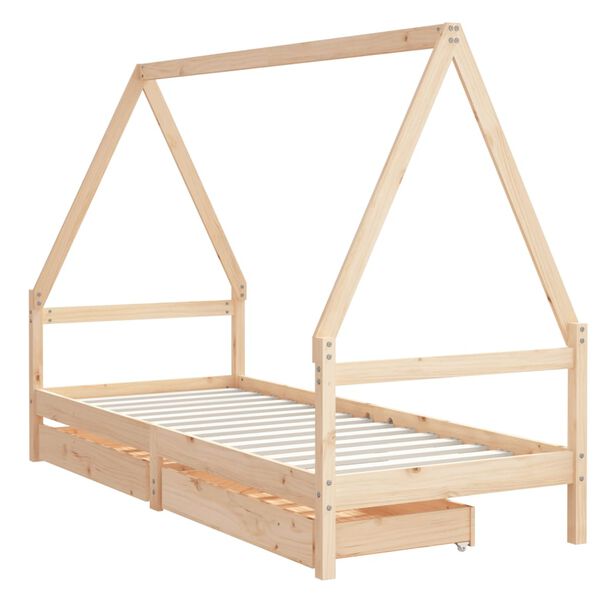vidaXL Kinderbett mit Schubladen 80x200 cm Massivholz Kiefer