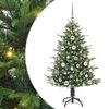 vidaXL K&uuml;nstlicher vorbeleuchteter Weihnachtsbaum mit Kugelset Gr&uuml;n