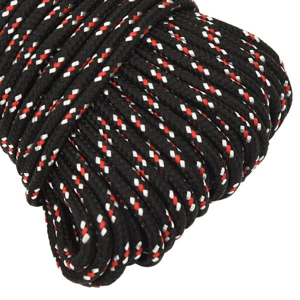 vidaXL Bootsseil Schwarz 5 mm 250 m Polypropylen