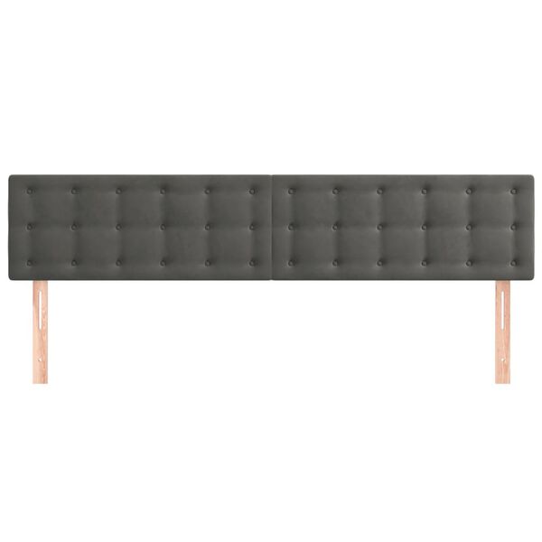 vidaXL Kopfteile 2 Stk. Dunkelgrau 100x5x78/88 cm Samt