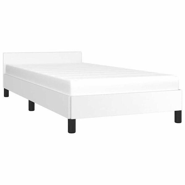 vidaXL Bettgestell mit Kopfteil ohne Matratze Wei&szlig; 80x200 cm