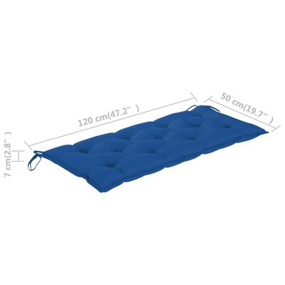 vidaXL Hollywoodschaukel mit Blauer Auflage 170 cm Massivholz Teak