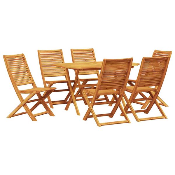 vidaXL Garten Essgruppe 7 pcs Braun Akazie Massivholz